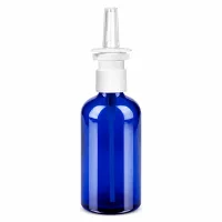 Hochwertige blaue Glasflasche 100ml mit Nasensprühaufsatz für pharmazeutische Produkte