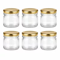 Kleine Einmachgläser 33ml im Set mit goldenem Deckel für Gewürze und Honig