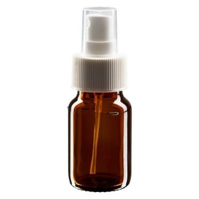 30ml Medizinflasche braun, Pumpzerstäuber weiß ApoGlas