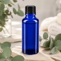 Blaue Tropfflasche 30ml aus UV-Schutzglas ideal für Öle Tinkturen und Essenzen