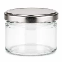 540ml Rundglas mit silber mattem BasicSeal Deckel, leeres Einmachglas aus Klarglas für Konservierung und Aufbewahrung