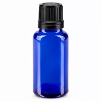 Apothekerflasche Blauglas 20ml für ätherische Öle mit Originalitätsverschluss