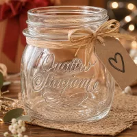 250ml Quattro Stagioni Haushaltsglas mit Schleifenband und Herzanhänger als Geschenkidee für die Küche