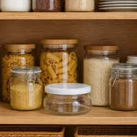 Transparentes 120ml Terrinenglas UNiTWIST mit weißem Schraubdeckel perfekt für kleine Portionen