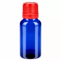 Kompakte 20ml Flasche für Aromatherapie und Naturkosmetik mit blauem UV-Schutzglas