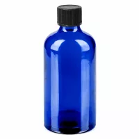 Hochwertige blaue Glasflasche 100ml mit 1mm Tropföffnung für präzise Anwendung von Ölen