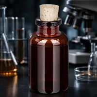 Verschließbare Sammelflasche aus dunklem Glas 20ml mit passendem Korken 11/14mm
