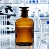 Vorratsflasche Rundschulter 250ml braun mit Enghals Glasstopfen für Laboranwendungen