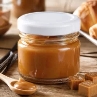 Rundglas 33ml UNiTWIST BasicSeal Deckel weiß als Geschenkverpackung für hausgemachte Karamellcreme