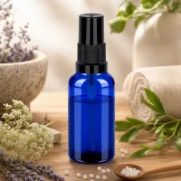 Professionelle 30ml Glasflasche blau mit schwarzem Trigger-Sprüher für therapeutische Anwendung