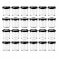 Miniatureinmachgläser 125ml durchsichtig mit schwarzem Deckel 24 Stück UNiTWIST