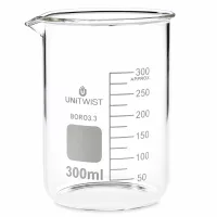 Chemieglas Becherglas niedrige Form 300ml aus hochwertigem Borosilikat3.3 UNiTWIST