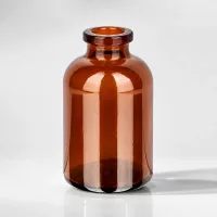 Hochwertige Pharmaflasche 30ml Braunglas mit zylindrischem Korpus und verstärktem Rand