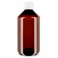 UV-schützende Braunglasflasche aus PET 750ml mit weißem Verschluss für Pharmazie und Labor