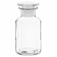 Apothekerflasche 250ml transparent Rundschulter Weithals mit aufliegendem Glasstopfen