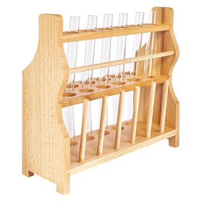 Reagenzglasgest. aus Holz mit 12 Reagenzgl. Kalk-Soda 100x12