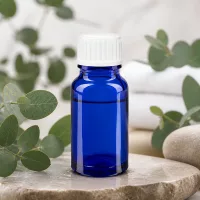 Dunkelblaue 10ml Tropfflasche aus Glas mit weißem Schraubverschluss für Essenzen