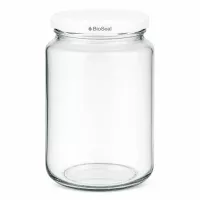 UNiTWIST Runda382 Einmachglas mit weißem TO66 BioSeal Deckel - leeres Glasgefäß für Konservierung und Aufbewahrung