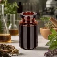 Braunglas Probenflasche 5ml mit stabilem Boden für kräuterbasierte Wirkstoffe