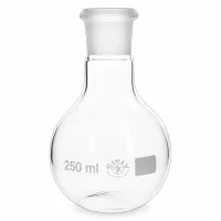 Chemiekolben 250ml mit weißem Schliffstopfen und Graduierung für präzise Messungen