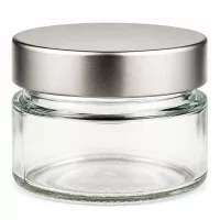 UNiTWIST 24er Glasdosen-Set 80ml rund luftdicht silber für Küche und Aufbewahrung