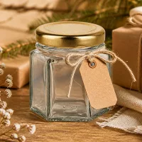 UNiTWIST Hexaglas 47ml mit Naturkordel gebunden als DIY Geschenkverpackung Weihnachten