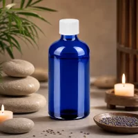 Nachfüllbare 100ml Glasflasche mit dichtem weißem Verschluss für nachhaltige Kosmetik-Routine