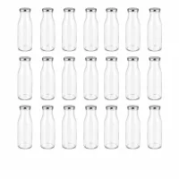 UNiTWIST Glasflasche 150ml Vorratsflasche Set 24 Stück silberner Deckel zum Befüllen