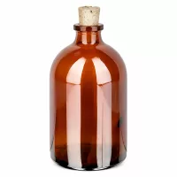 Medizinflasche Braunglas 100ml mit engem Hals und Korkstopfen 11/14mm Laborqualität