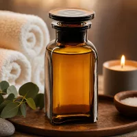 Lichtschutzflasche 100ml Braunglas viereckig Weithalsöffnung runder Glasstopfen Spa