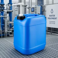 Stapelbarer Industriekanister 20 Liter blau mit Dosierpumpe für Wasseraufbereitung