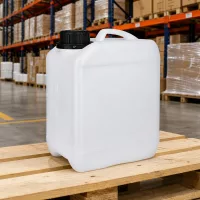 Flacher Weithalsbehälter 2,5 L Kunststoff weiß mit robustem OV-Verschluss für sichere Lagerung