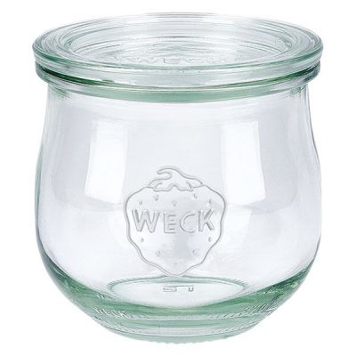 WECK Tulpenglas 370ml mit Glasdeckel RR80 Einmachglas transparent für Konservierung und Aufbewahrung