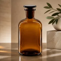 Dichte Braunglasflasche 250ml mit Enghals und Glasstopfen zur sicheren Flüssigkeitslagerung