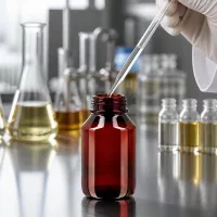 Braune PET Kleinmengenflasche 50ml mit grünem Originalverschluss für Öle und Tinkturen