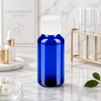 Elegante 20ml blaue Glasflasche mit weißem Schraubdeckel ideal für DIY Kosmetik und Seren