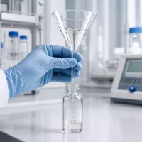 Präziser 85mm Einfülltrichter aus Borosilikat für kontaminationsfreie Probenübertragung