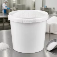 Kompakter PP Eimer 1 Liter weiß mit dichtem Deckel für gewerbliche Nutzung