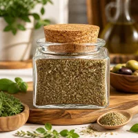 Quadratus Gewürzglas mit Holzkork als stilvolle Aufbewahrungslösung für Küchenkräuter