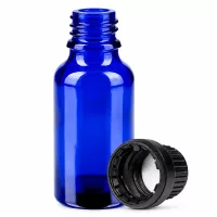 Handliche blaue Glasflasche 20ml für Parfüm Seren und konzentrierte Flüssigkeiten