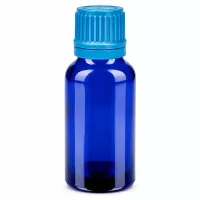 20ml BlueLine Glasflasche mit gerilltem Verschluss perfekt für DIY-Mischungen