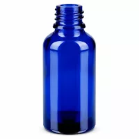 Stilvolle blaue 30ml Glasflasche mit schlanker Form ideal für DIY-Kosmetik und Naturprodukte