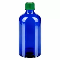 Kompakte blaue 100ml Flasche mit 11mm Gewinde perfekt für Apotheke und Labor