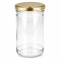 Leeres 1053ml Sturzglas mit goldenem BasicSeal Deckel für Einmachen und Konservieren von Lebensmitteln