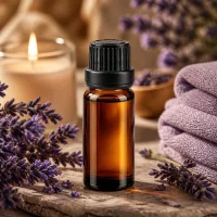 Kompakte 10ml Braunglasflasche mit Originalitätsverschluss schwarz für Lavendelöl