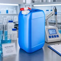 Stabiler Kunststoffkanister 15 Liter blau mit Absperrhahn für chemische Standardlösungen