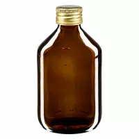 Hochwertige 300ml Glasflasche braun mit UV-Schutz und elegantem Goldverschluss