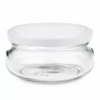 UNiTWIST Gläschen 120ml mit typischer Terrinenform breiter Basis und weißem Twist-Off-Verschluss