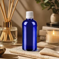 Professionelle 100ml Violettglasflasche mit weißem Schraubverschluss für Aromatherapie